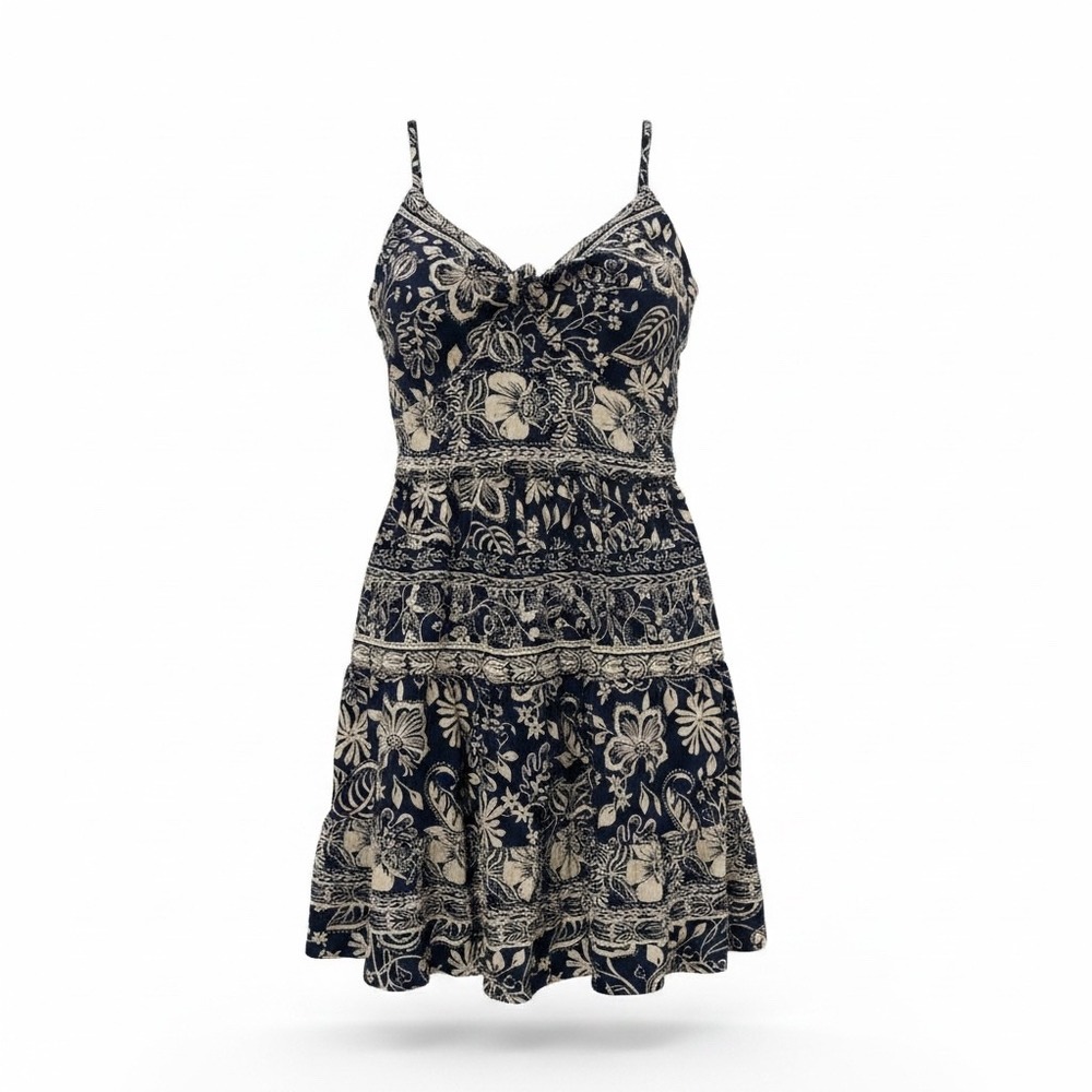 Angie summer flowy midi mini sun dress y2k botanical floral spaghetti small - Picture 2 of 9